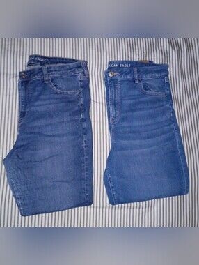 American Eagle Outfitters Women's Blue Skinny Jeans Duo Size 18 Regular